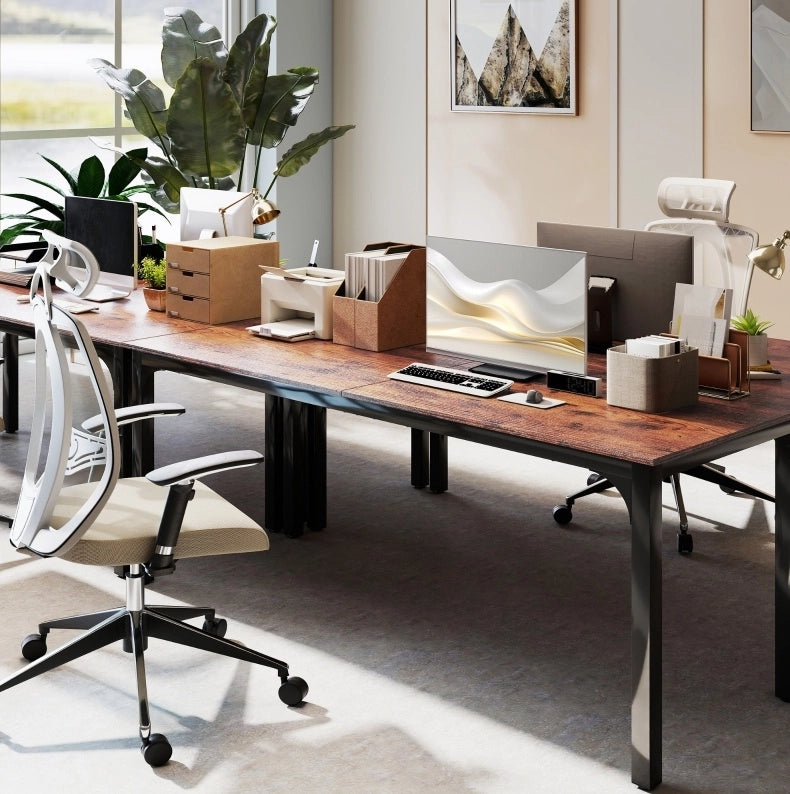 Scrivania industriale 200x60 cm marrone rustico
