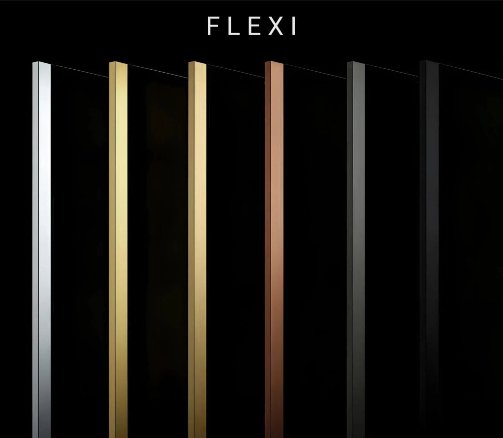 Parete Doccia Rea Flexi Transparent / Brush Copper 140