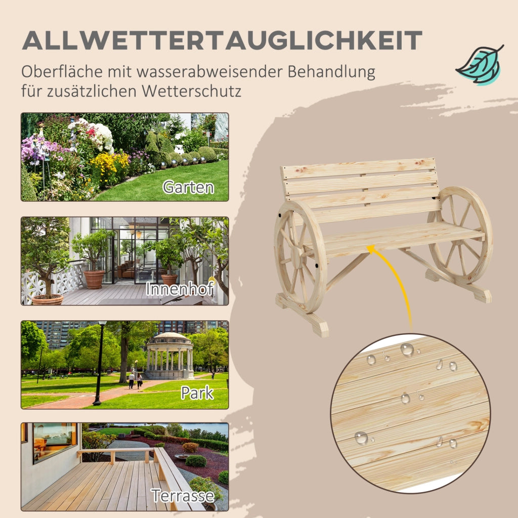Panca da giardino in legno di abete stile rustico
