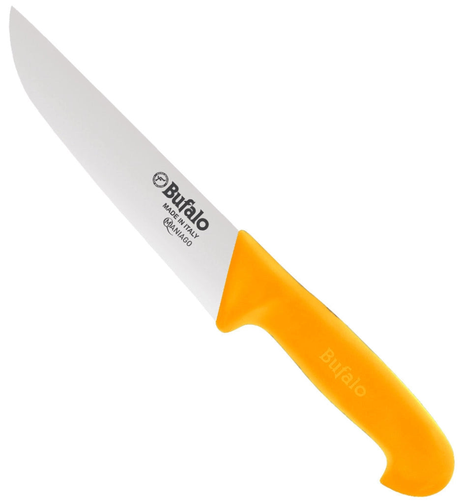 Coltello Francese Lama 26 cm Bufalo Macello S92/26 Manico Giallo