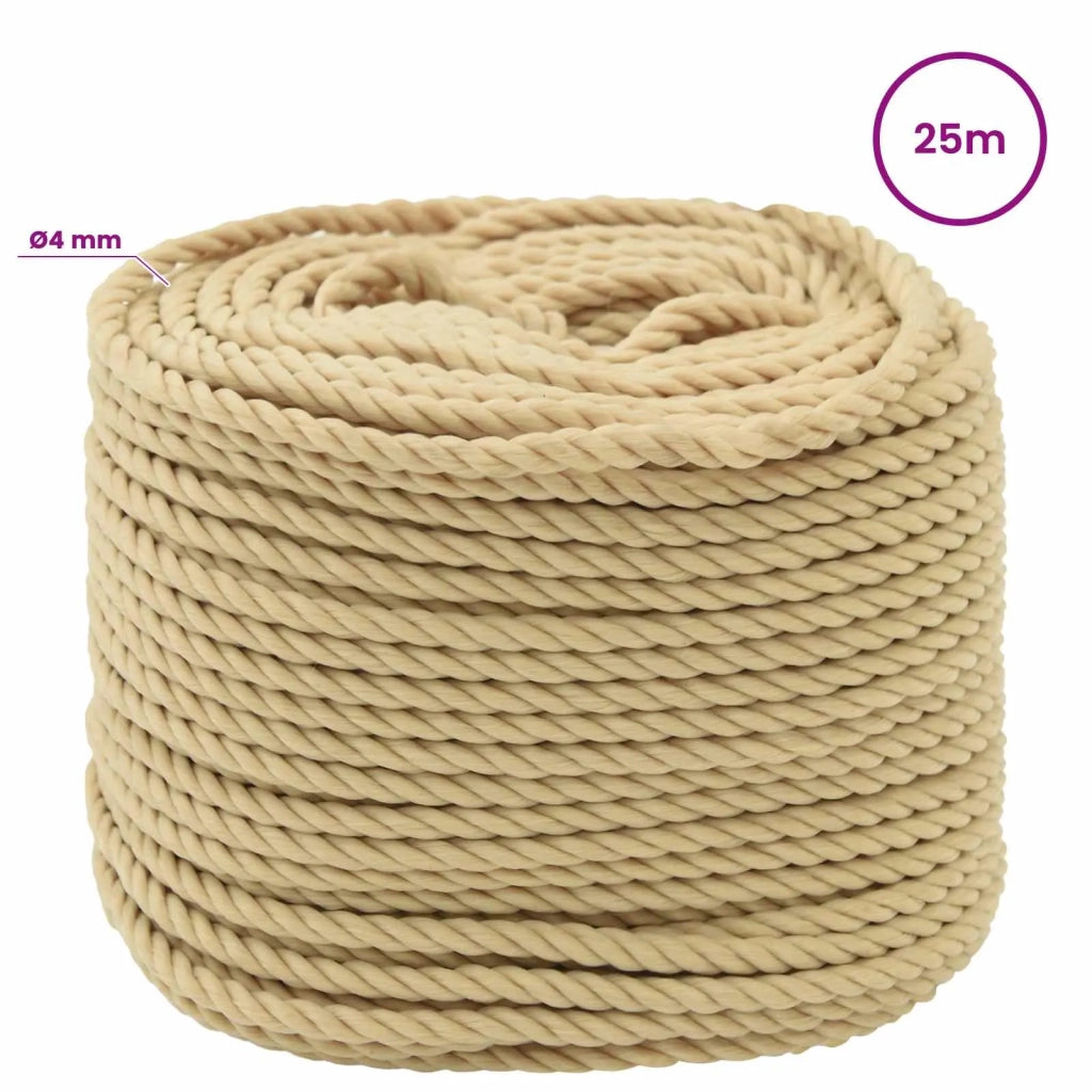 Corda multiuso 4 mm 25 m Naturale PP 105 kg Carico massimo 3472896