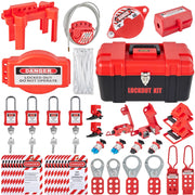 Kit di Blocco Sicurezza Elettrica 42 Pezzi con Lucchetti Tagout Serrature Etichette e Valigetta Robusto per Manutenzione e Officina