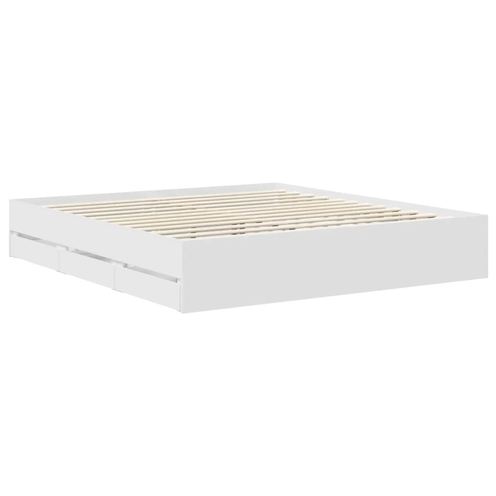 Struttura del letto-Giroletto-Rete del Letto Bianco 180 x 200 cm Legno Ingegnerizzato 228384