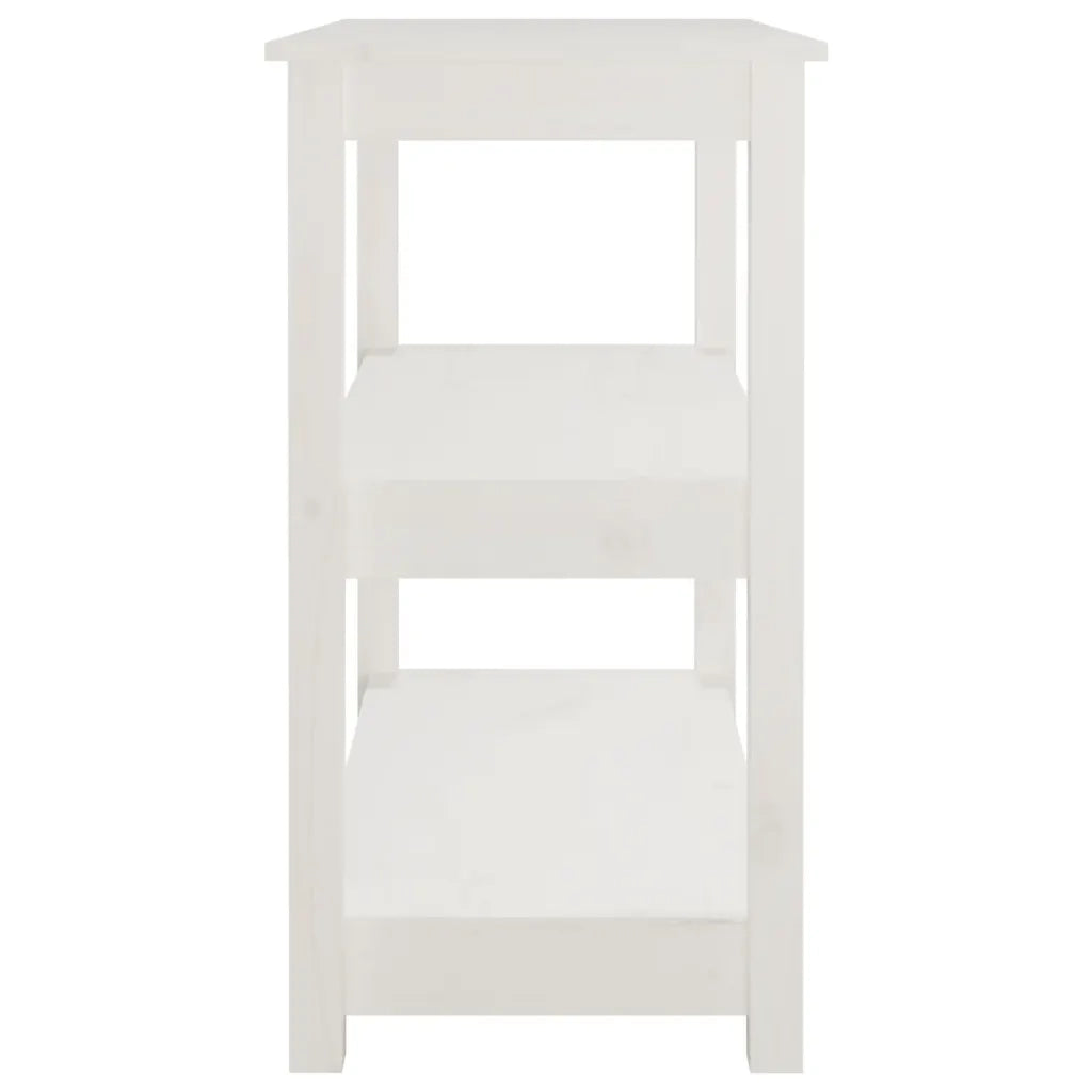 Tavolo Consolle | Tavolo d'Ingresso Bianco 80x40x74 cm in Legno Massello di Pino