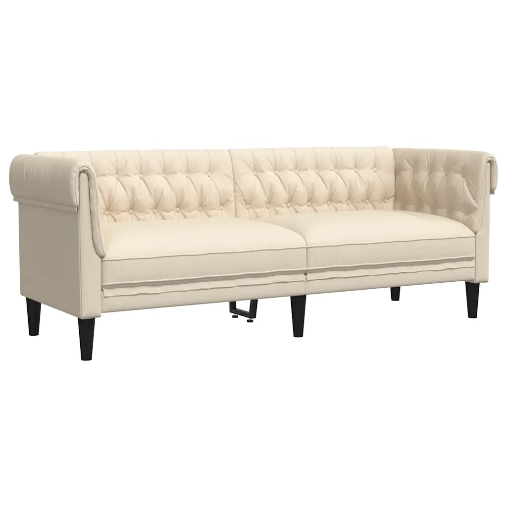 Divano Chesterfield a 3 Posti-Sofa 3 Posti-Divanetto in Lino