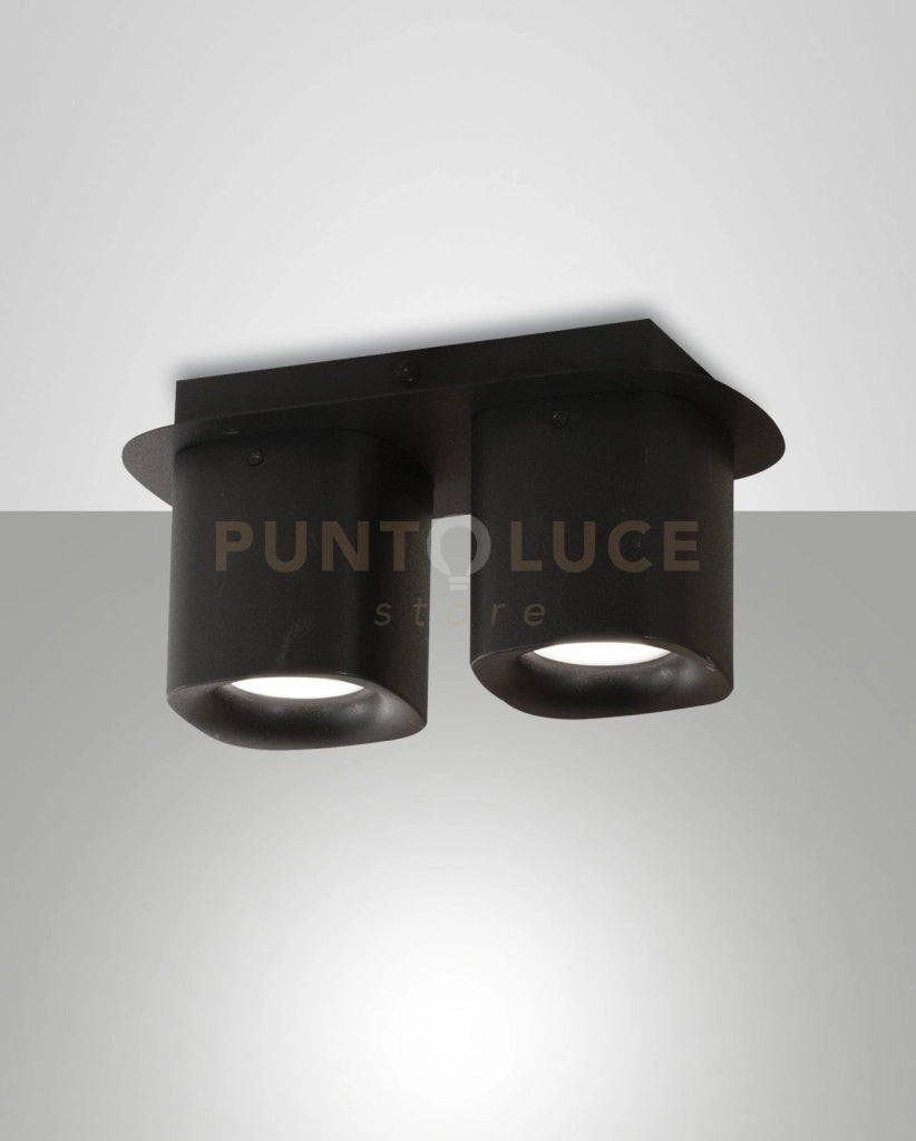 SMOOTH SPOT NERO 2 LUCI ATTACCO GU10 IP20 IN ALLUMINIO