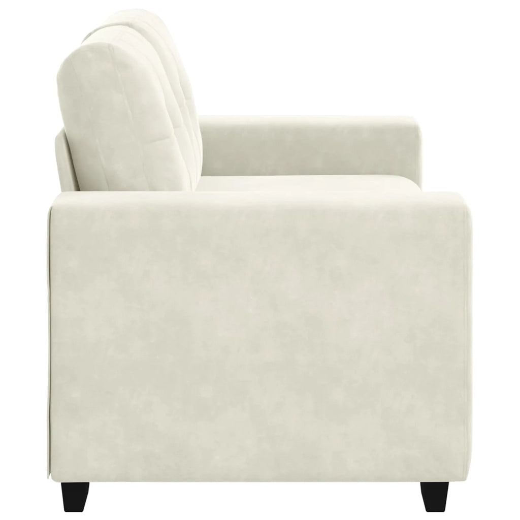 Divano a due posti con cuscino-Sofa 2 Posti Crema Velluto
