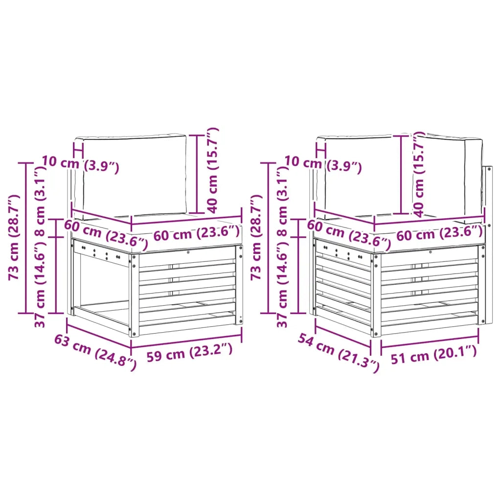 Set di divani da esterno 7 pcs Bianco e Grigio Chiaro 3392436