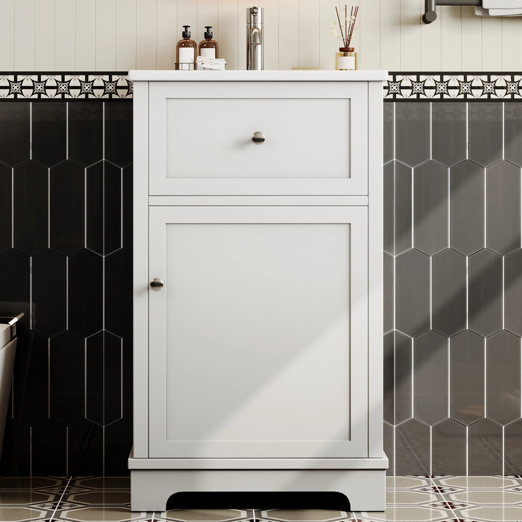 MOBILE BAGNO con lavabo integrato 51x46x87 cm MDF e Ceramica Bianco