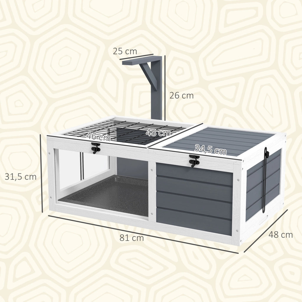Casetta per Tartarughe con 2 Stanze ¨C zephmum ¨C Grigio Legno