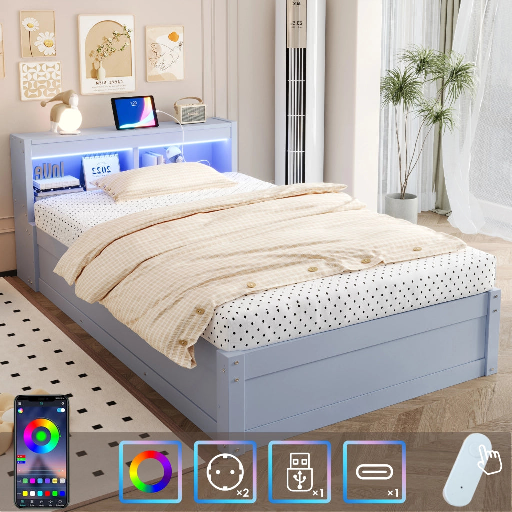 letto multifunzione mdf grigio 90 x 200 cm