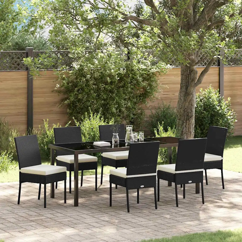 Set da Pranzo per Giardino 7 pcs Nero 3379210