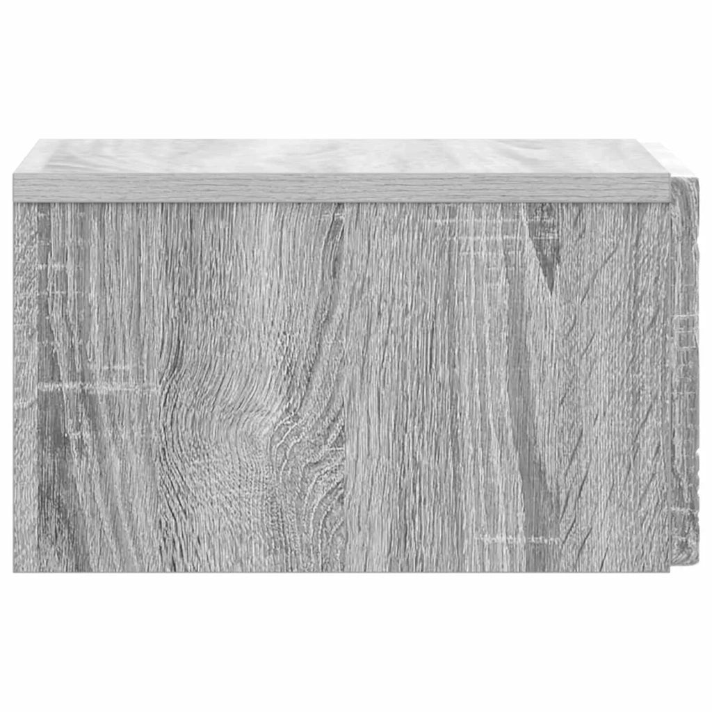Set di 2 Comodini | Armadio da Notte | Mobiletto da notte a muro Sonoma grigio 49 x 34,5 x 20 cm