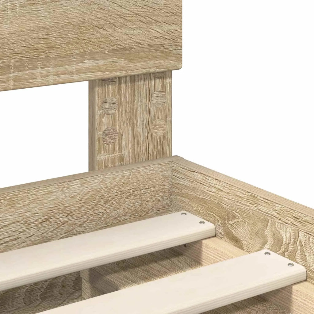 Letto singolo | Letto per adulti | Struttura del letto Rovere Sonoma 75 x 190 cm Pino massello