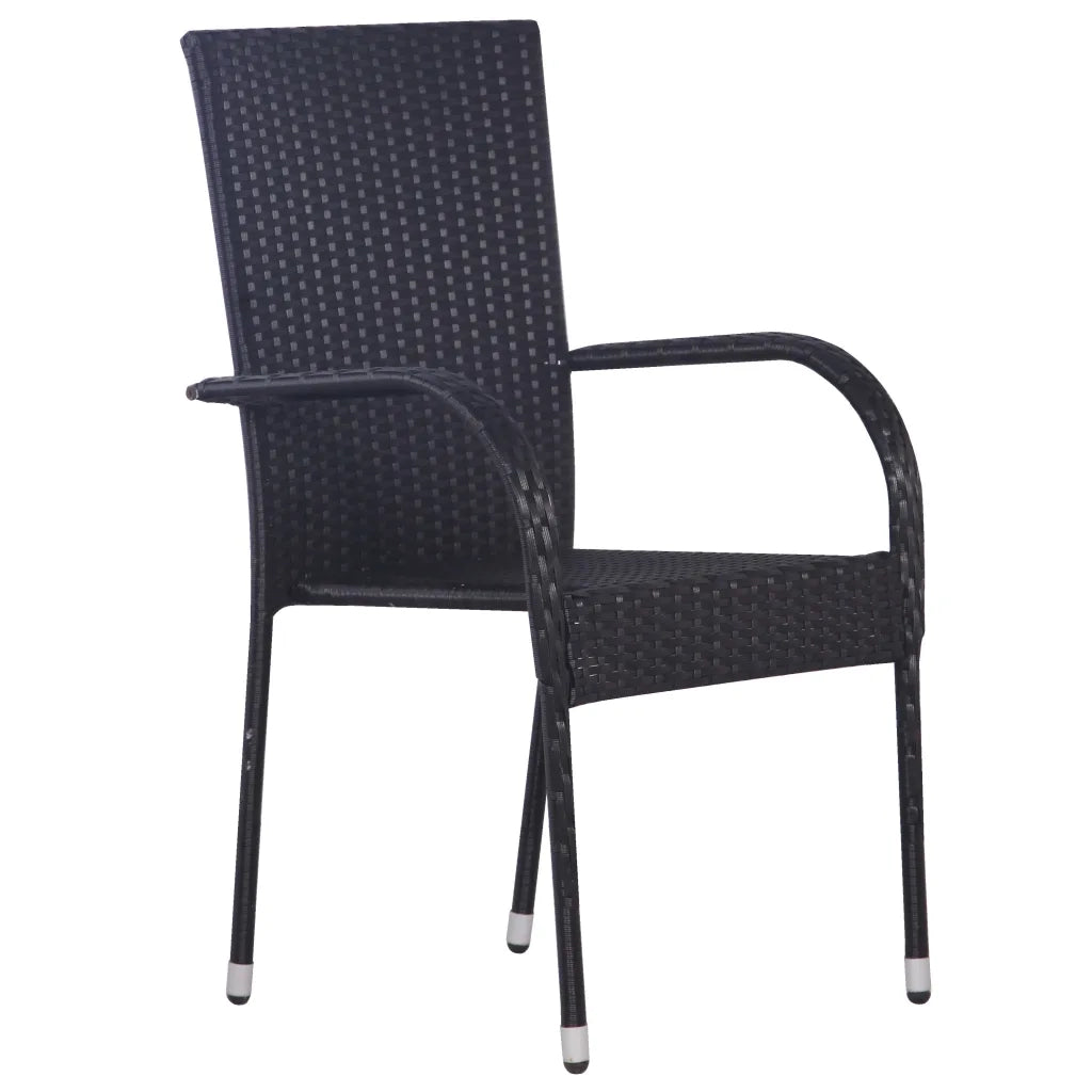 Set da Pranzo per Giardino 7 pz con Cuscini Neri 3099381