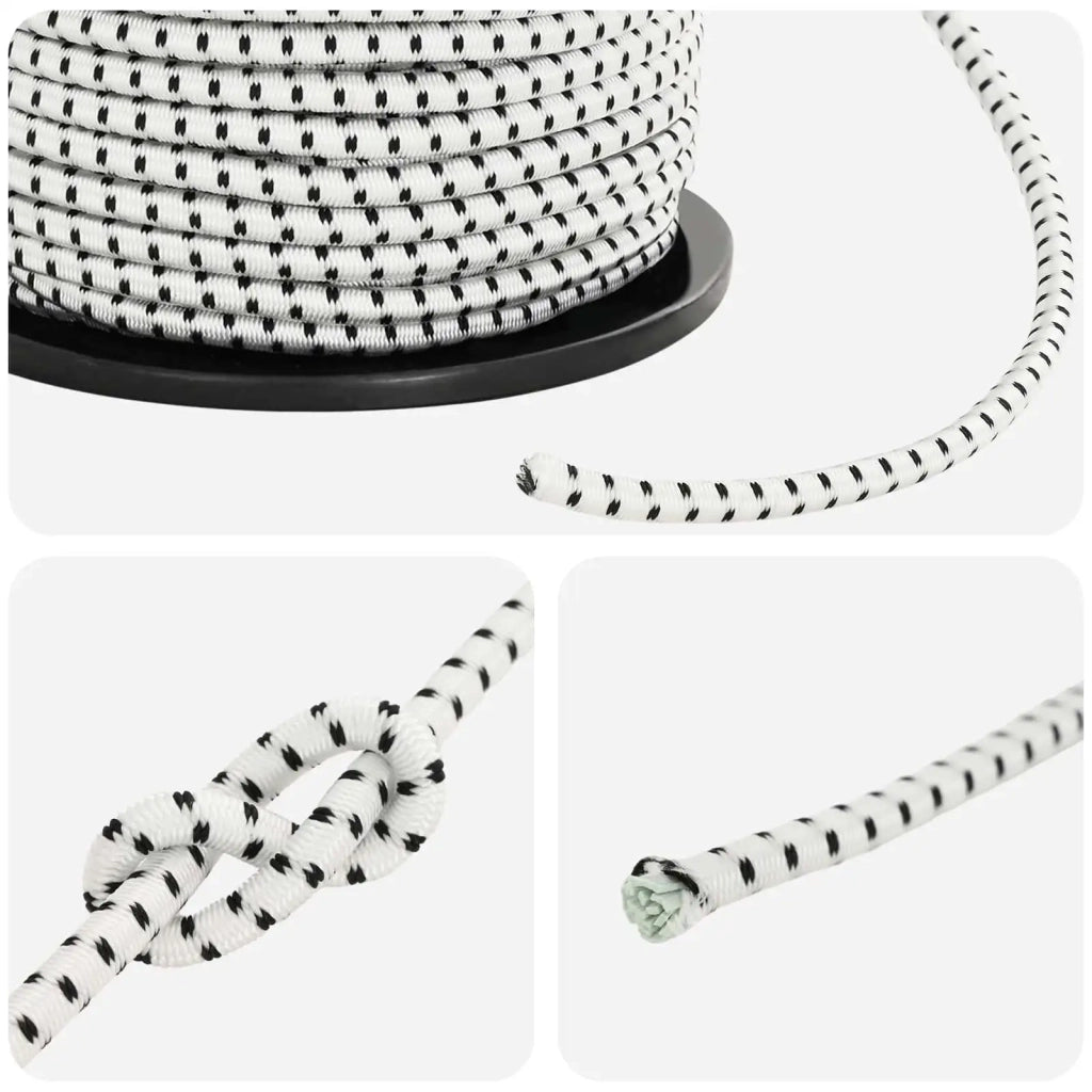 Corde Bungee 4 mm Nero e Bianco PP e gomma 42047639