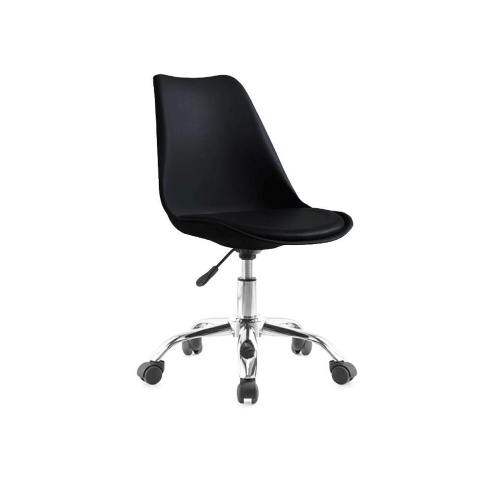 Sedia da ufficio nera LC719 seduta ergonomica e ruote