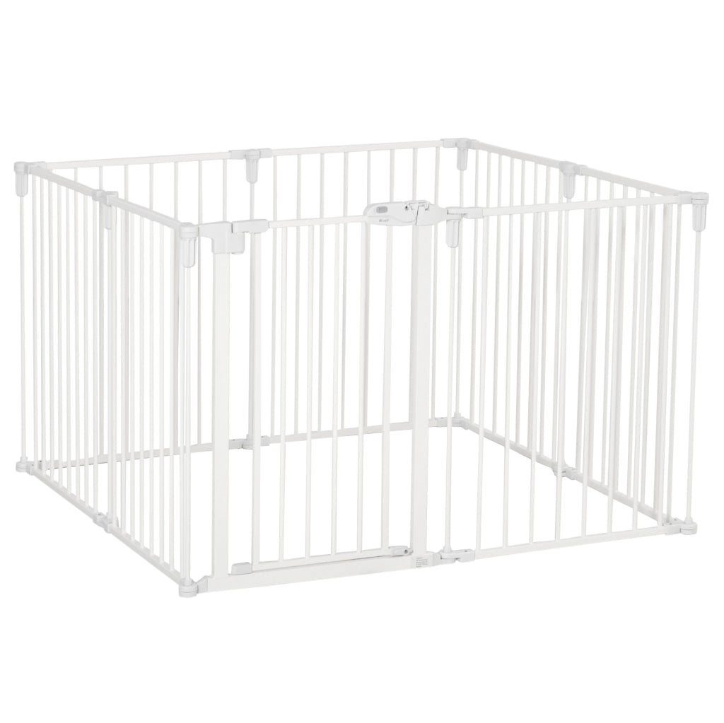 Recinto modulare per animali 8 pannelli 60x76 cm con porta in plastica bianca