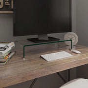 Mobile/Rialzo Porta TV in Vetro-Supporto per TV Trasparente 60x25x11 cm