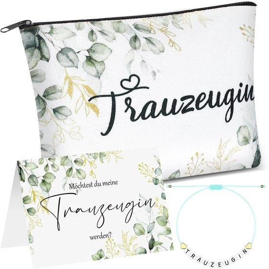 Borsa di Cosmetici di Alta Qualità - Bracciale per Damigella d'Onore - Design Unico - Spazio per Prodotti di Bellezza - Dimensioni 23 x 15 x 5 cm - Ideale per la Sposa