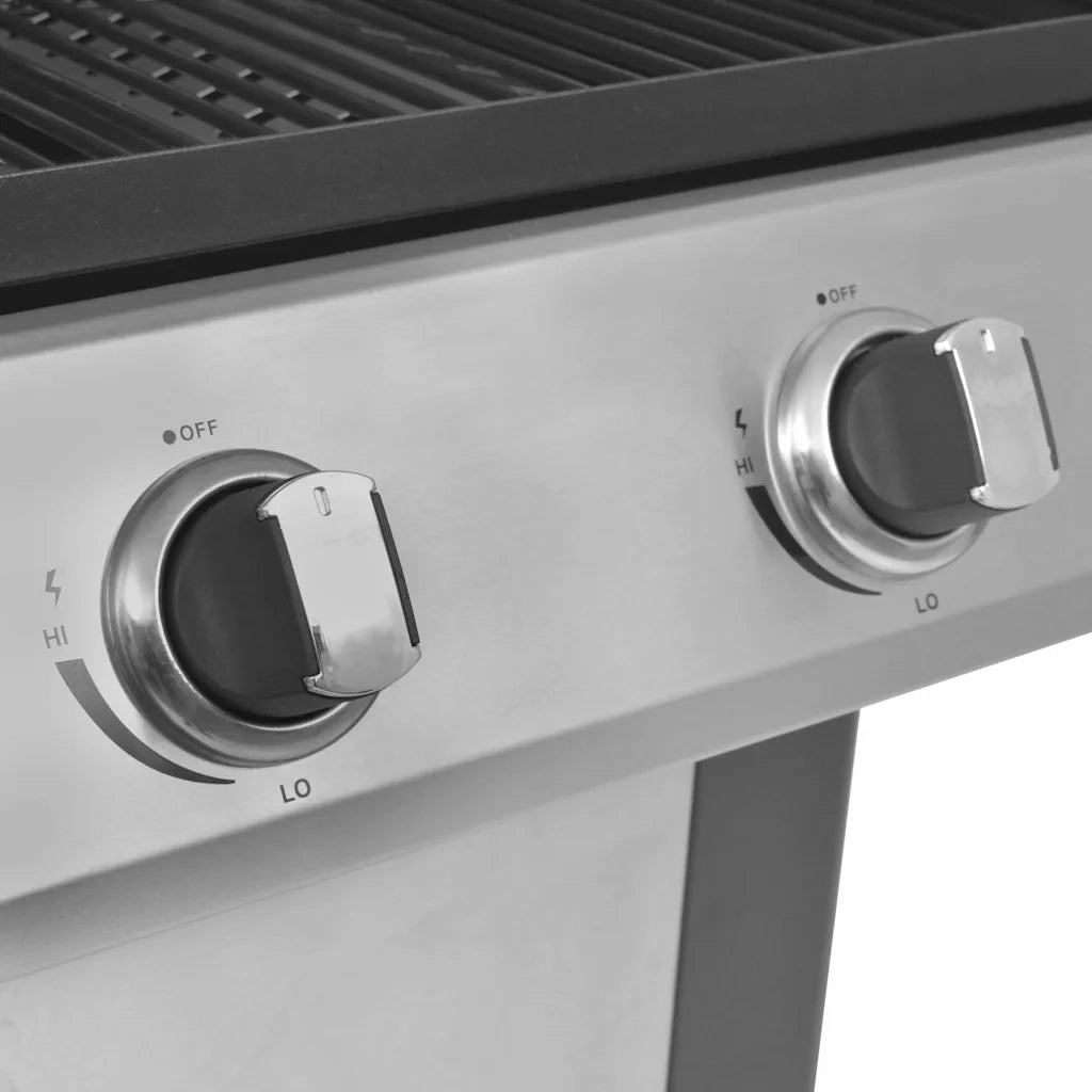 Griglia Barbecue a Gas Argento Acciaio con Tubo Metallico 43047