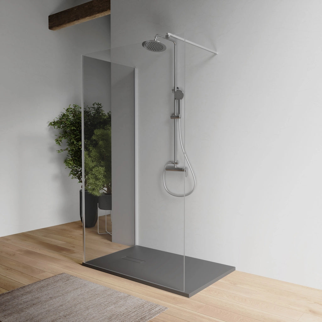 Doppio walk-in cromato 80x140 cm vetro 8mm trasparente anticalcare h200 | Keros