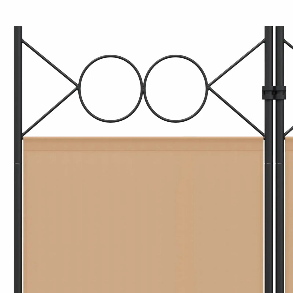 Divisore per Stanza | Paravento | Divisorio Ambienti a 6 Pannelli Beige 240 x 220 cm Tessuto