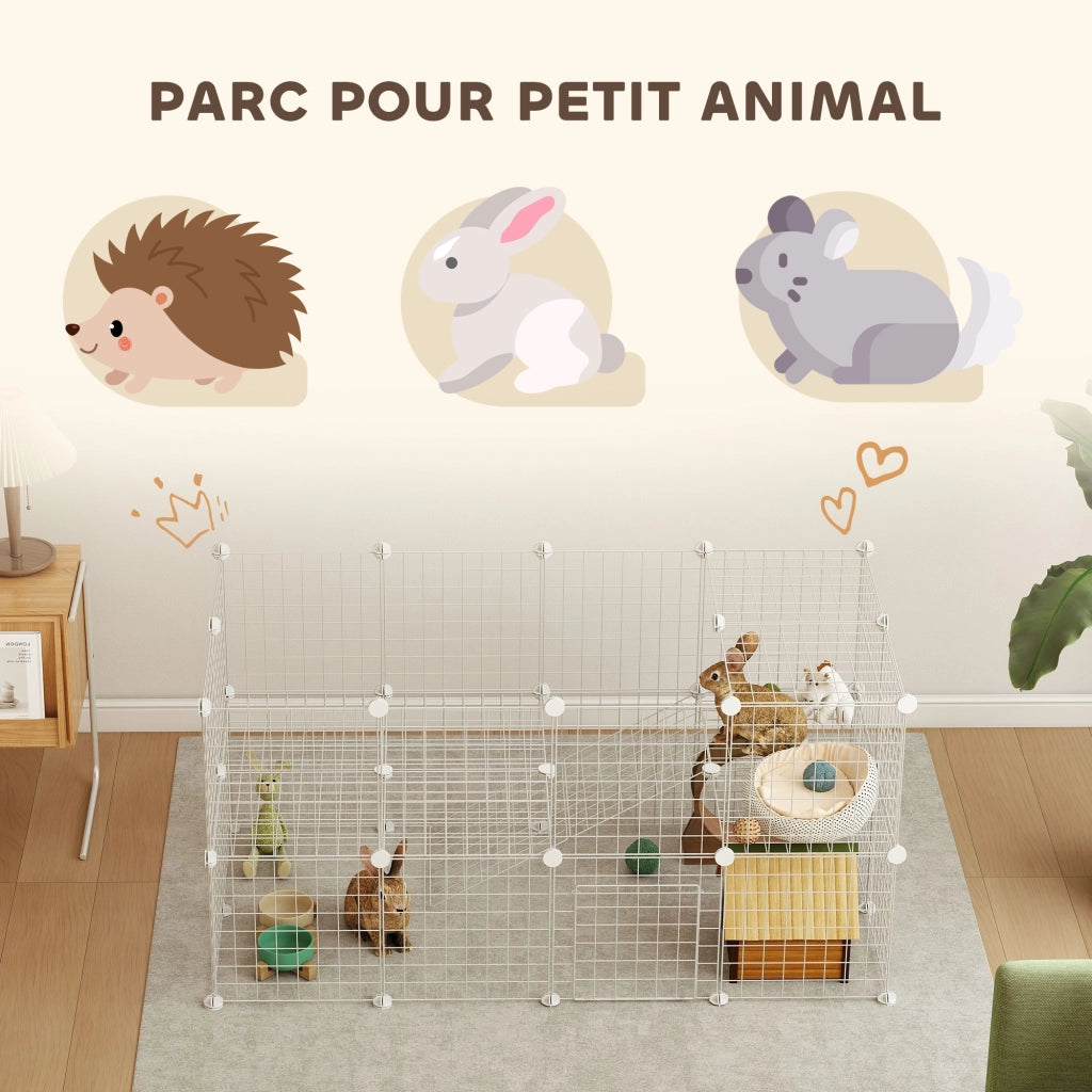 Recinto per animali domestici modulabile a 2 livelli ¨C Minimal ¨C 146x73x73cm bianco