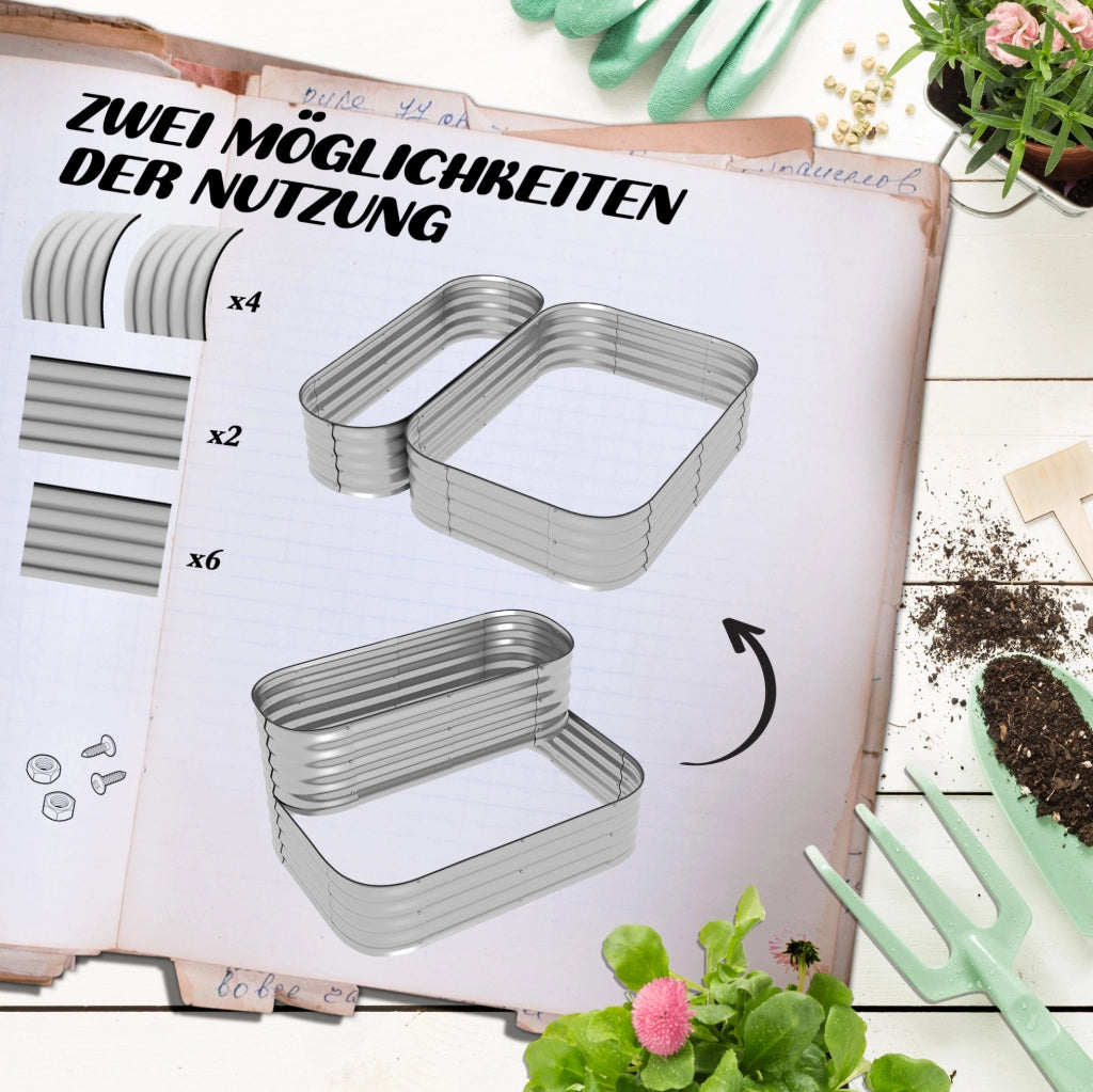 Scaffale da Giardino a 2 Livelli in Acciaio Zincato 118x45x30 cm, Resistente e Pratico per Piante e Verdure