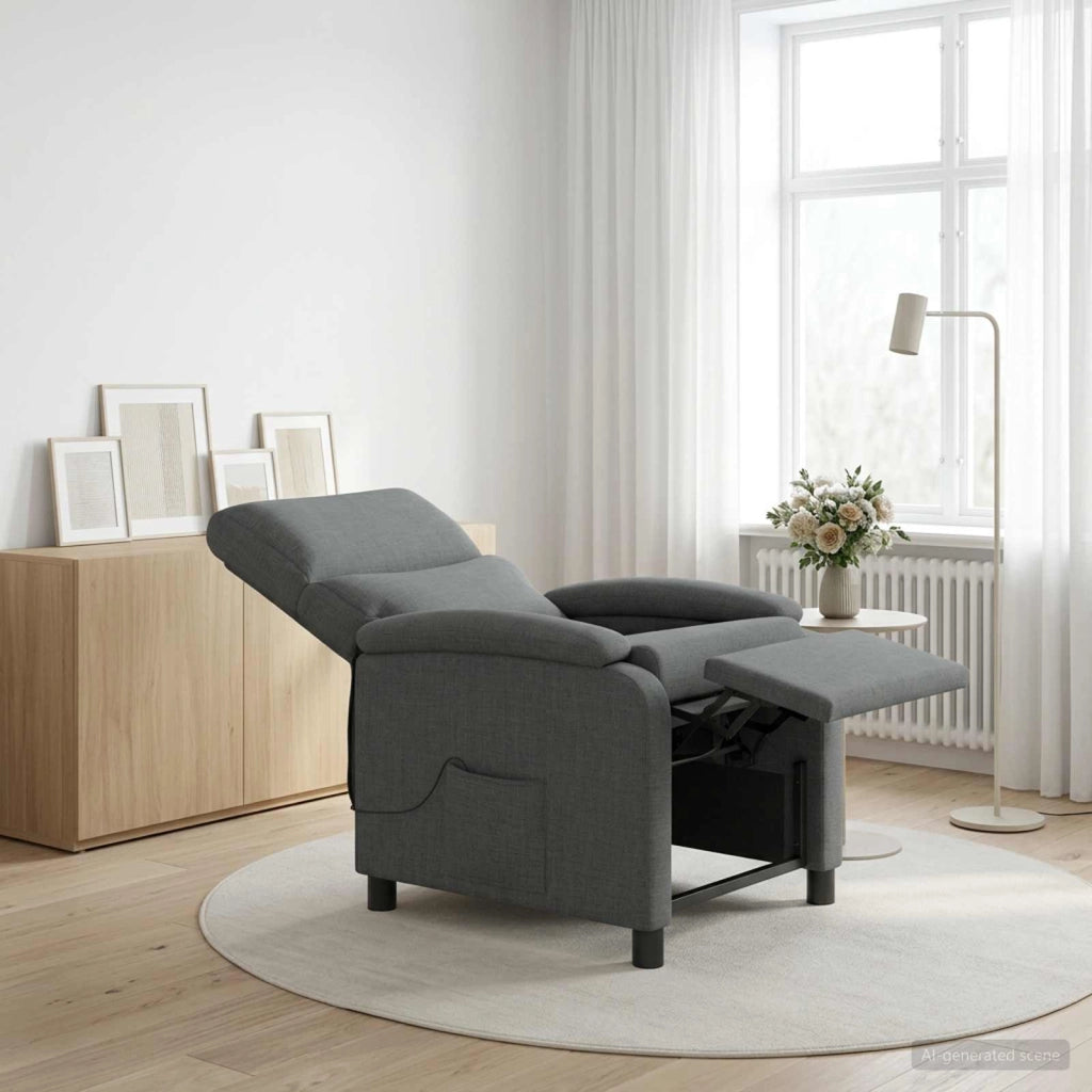 Poltrona Massaggiante Grigio Scuro Tessuto 42035010