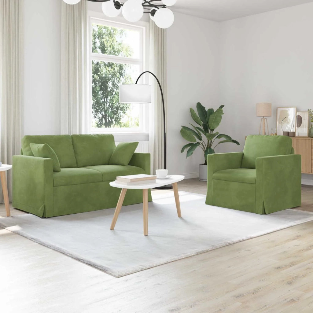 Set di divani 2 pcs Verde chiaro 138 x 78 x 80 cm Velluto 3407510