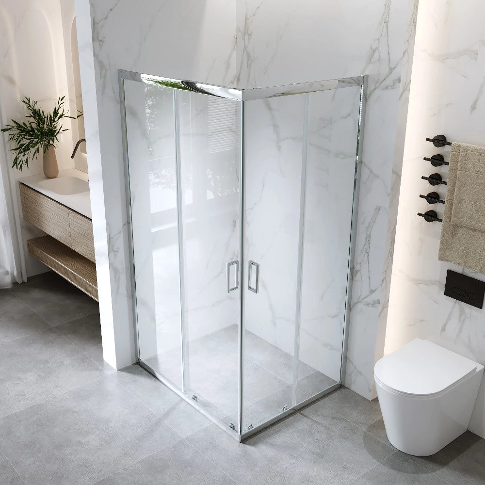 Cabina Doccia Angolare Scorrevole 80x120 Cm H 185 cm vetro Trasparente 6 mm| Kiro
