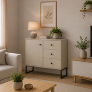 Madia Leranoro, Credenza 3 Cassetti, 77x33x82h cm Beige Cashmere