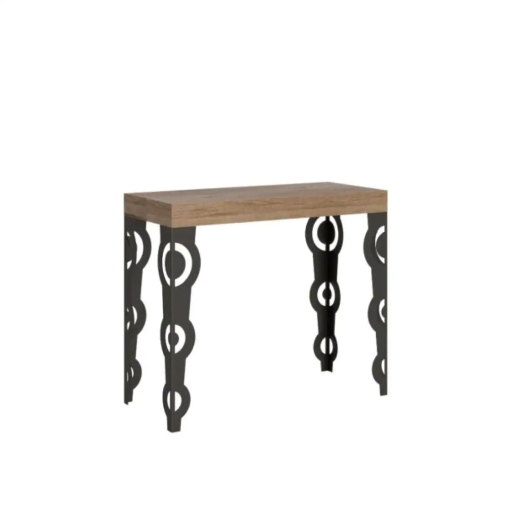 Consolle allungabile 90x40/196 cm Karamay Small Premium quercia natura gambe antracite
