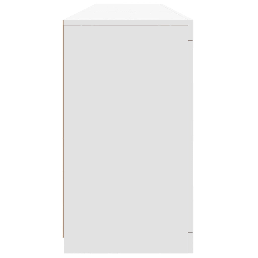 Credenza | Madia | Buffet da pranzo | Armadio da pranzo con Luci LED Bianca 162x37x67 cm