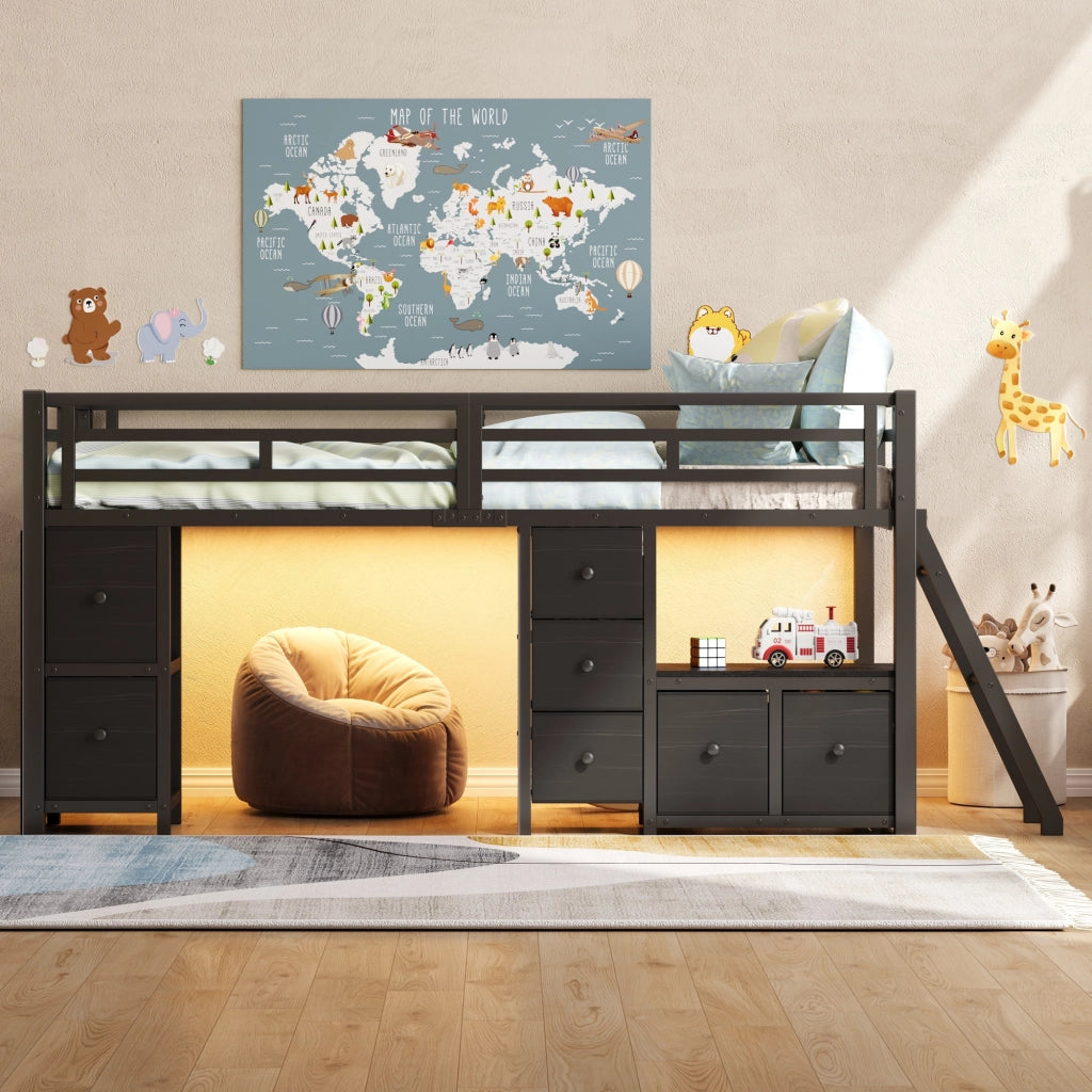 Letto Imbottito 90x200 cm; Nero
