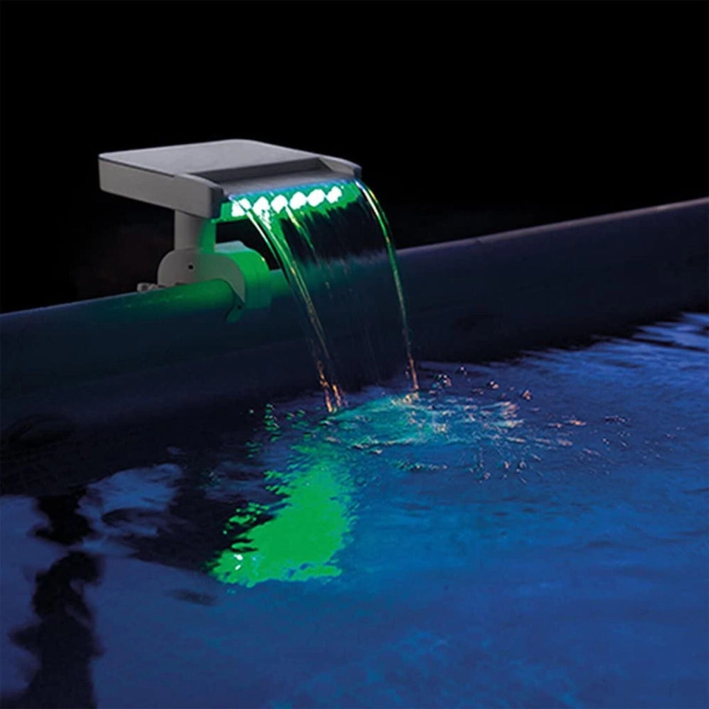 Intex 28090 Fontana Cascata LED Multicolore per Piscina Fuori Terra con Generatore Idroelettrico colore Bianco