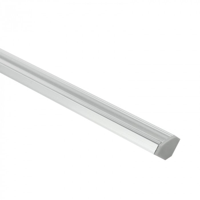 Profilo LED angolare R03 anodizzato, diffusore trasparente 3m