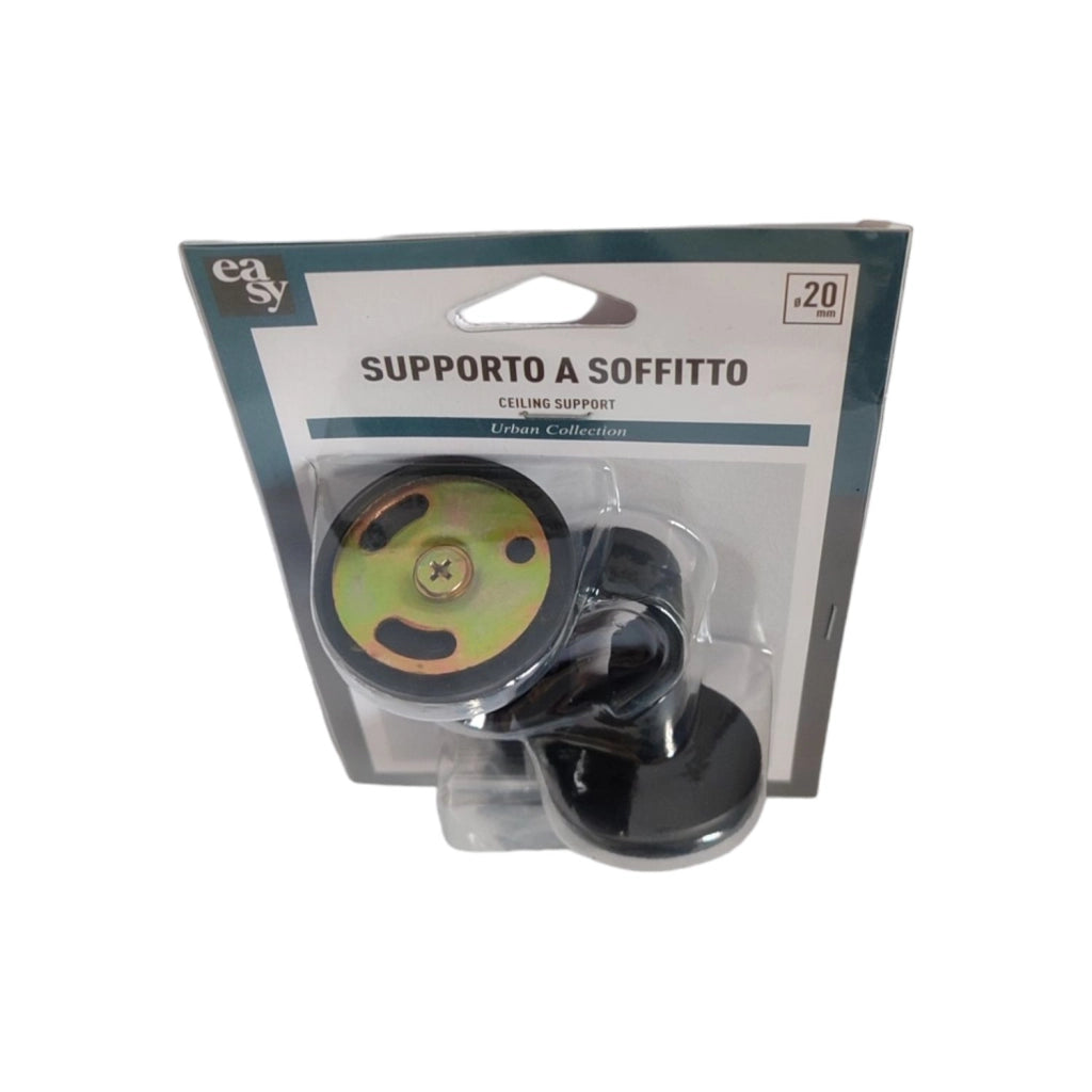 SUPPORTO A SOFFITTO DIAM. 20 MM NERO OPACO