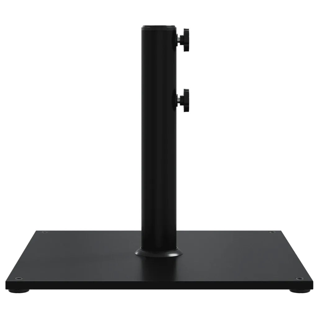 Base quadrata stabilizzatrice per ombrellone 43 x 43 x 38 cm con adattatori da 32 38 e 48 mm in acciaio nero 02_0047474