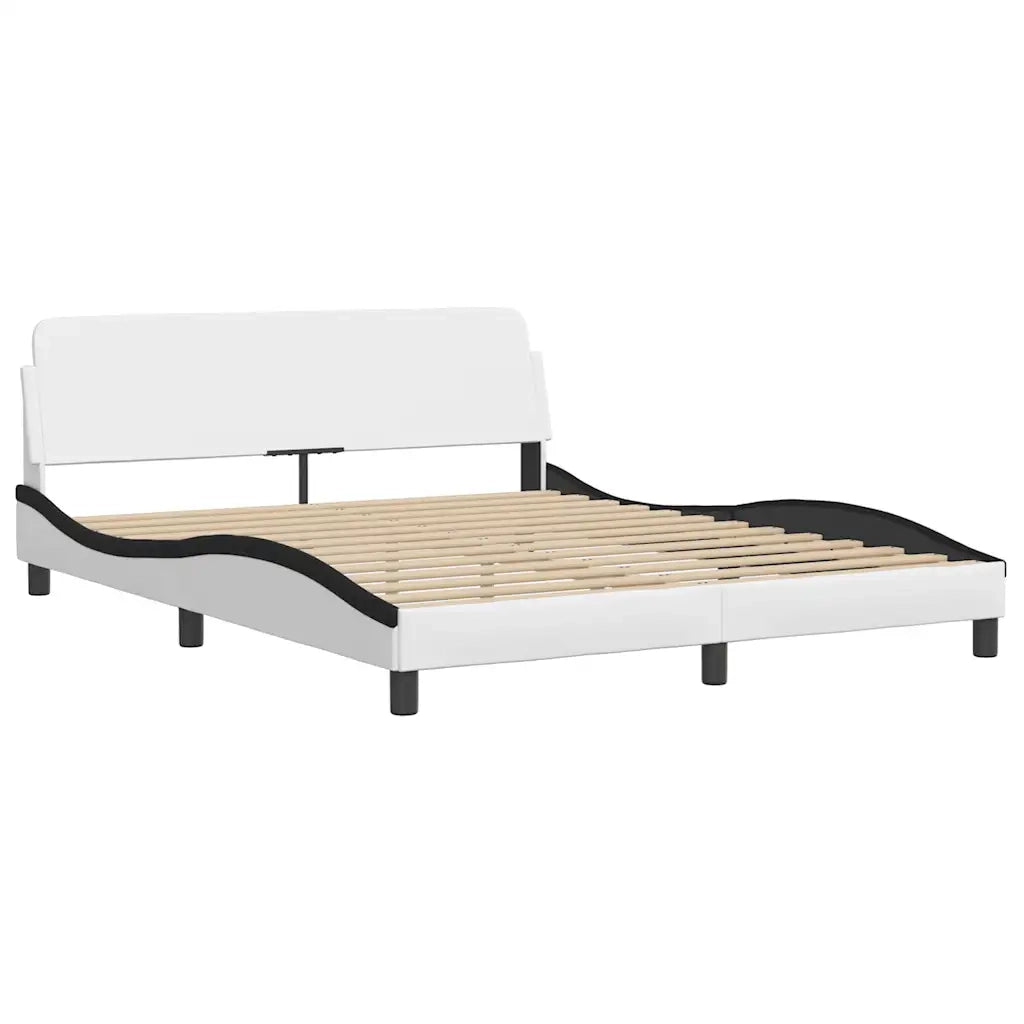 Giroletto senza Materasso Zadar Nero e Bianco 160x200 cm in Similpelle