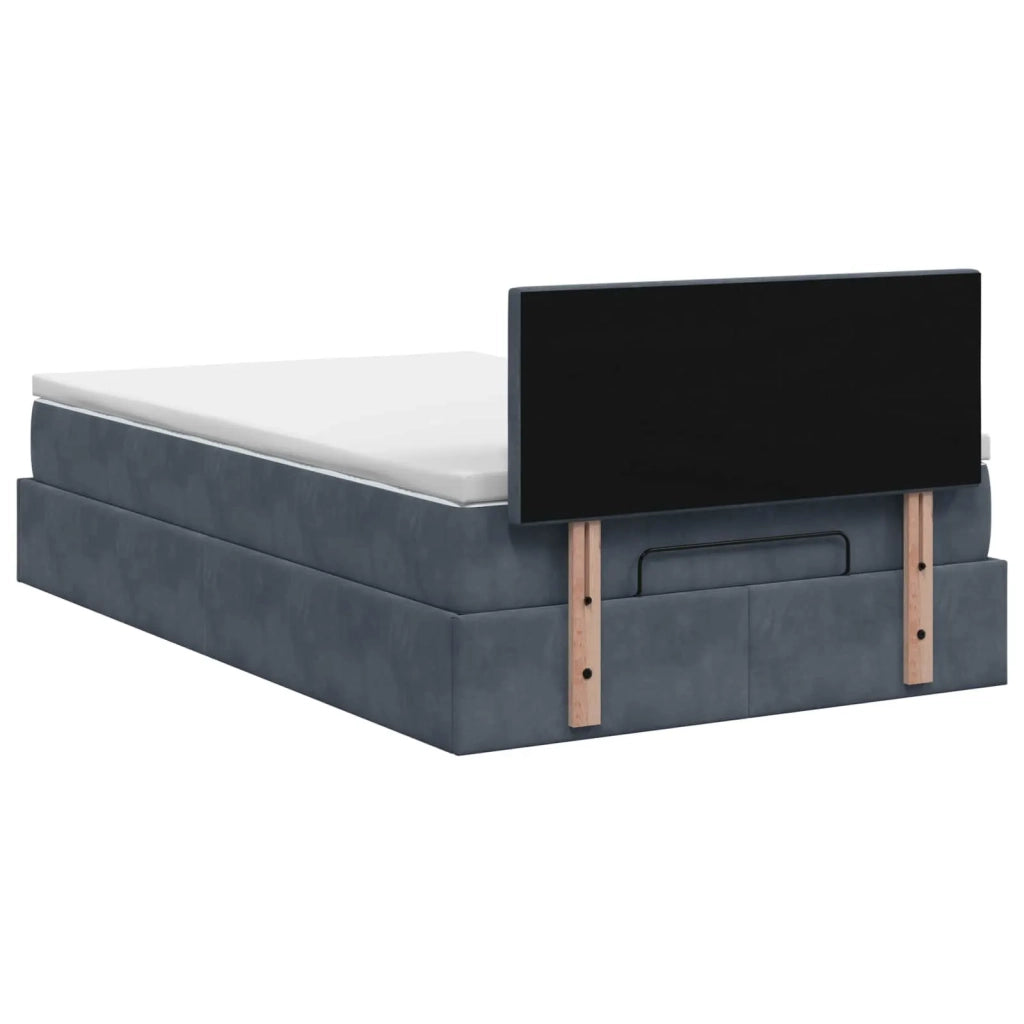 Letto ottomano con materasso Grigio Scuro 120 x 200 cm Velluto 3456622