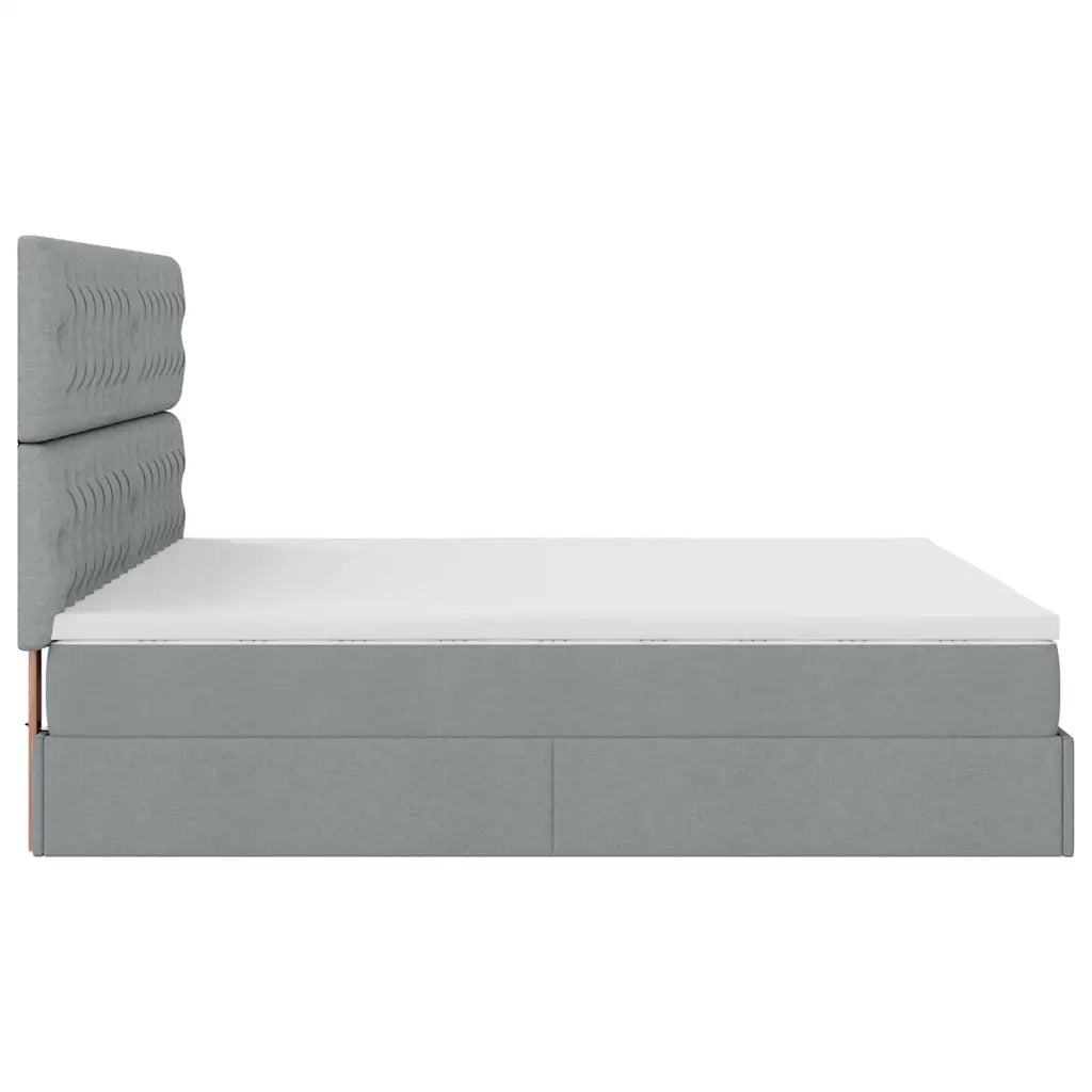 Struttura Letto Pouf con Materasso 180x200 cm in Tessuto 3313258
