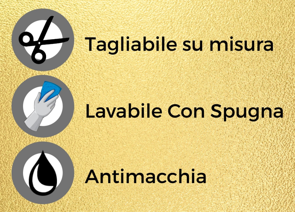 Tovaglia Natalizia Antimacchia Plastificata PVC Glitter Oro Proteggi Tavolo Natale - 140x300 - Glitter Oro