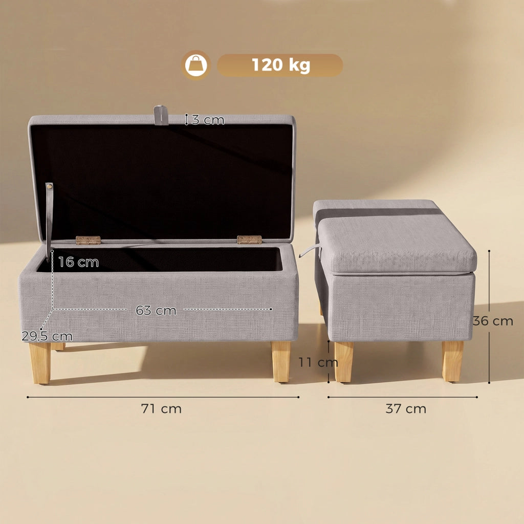 Poltrona con pouf e contenitore ¨C Minimal ¨C Grigio chiaro