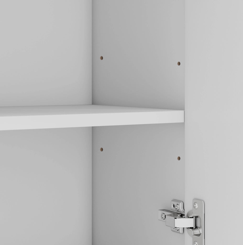Armadio bagno salvaspazio 38x26x172;5 cm in MDF laccato bianco con 3 cassetti