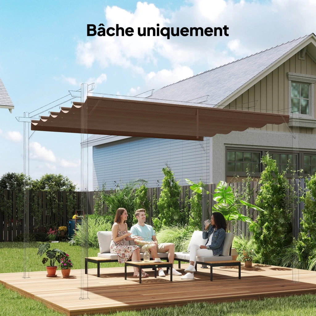 Telo di ricambio per pergola retrattile 4x3m ¨C Xylo ¨C 350x260cm beige
