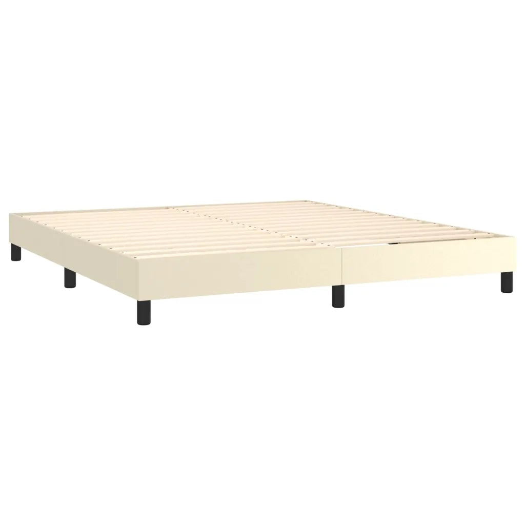 Giroletto a Molle con Materasso Crema 160x200 cm in Similpelle 3127201