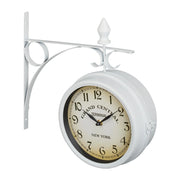 Pratico orologio da parete retrò design vintage 30 x 30 cm atmosfera accogliente in plastica bianca 13_0013299