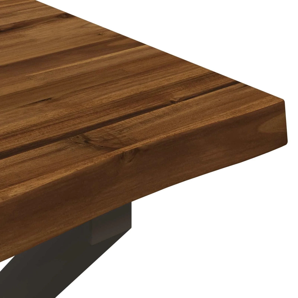 110 x 55 x 75 cm Legno di Acacia Massello Naturale e Caffè 938664